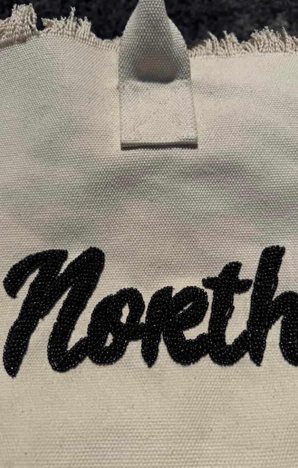 North Fork Beaded Letter Canvas Tote