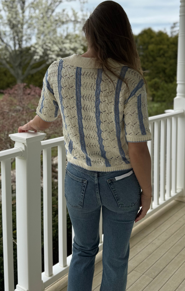 Novelty Stitch Polo Pullover