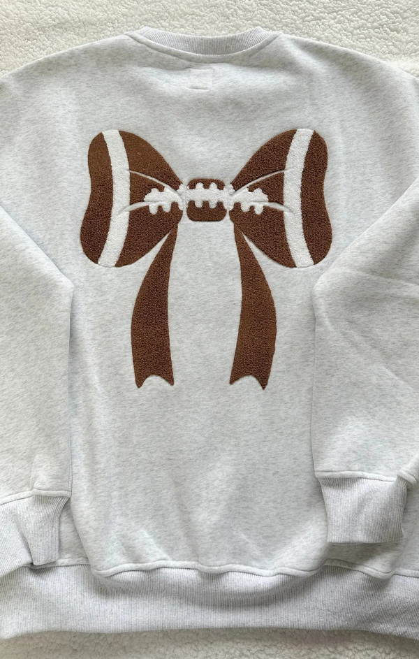 Football Bows Embroidered Sweatshirt