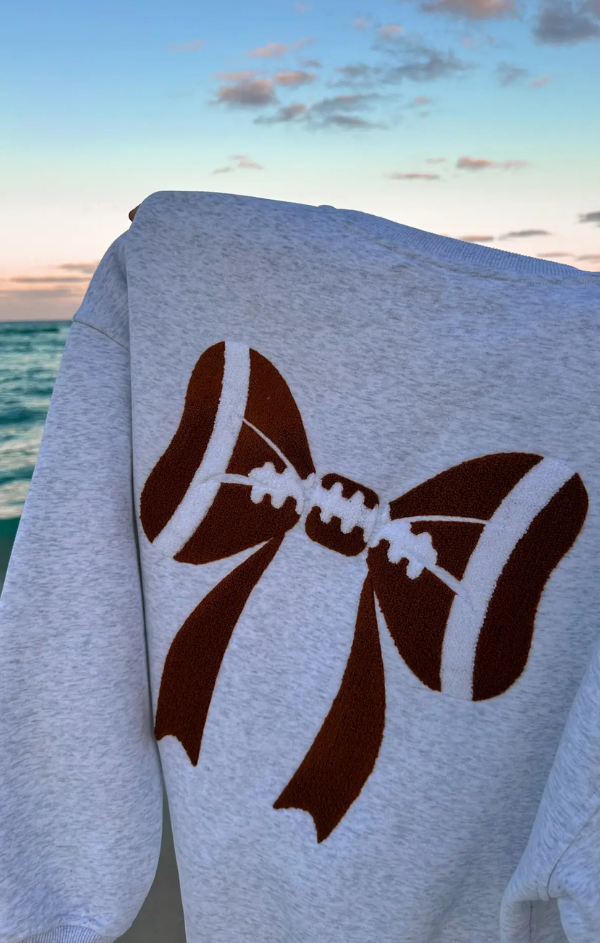 Football Bows Embroidered Sweatshirt