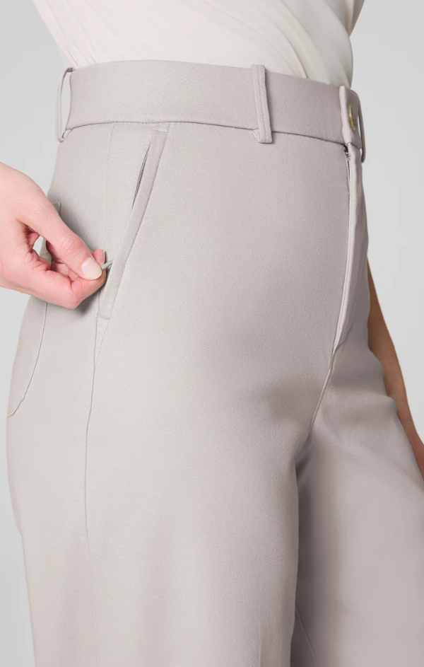 Stretch Twill Cropped Wide Leg Pant