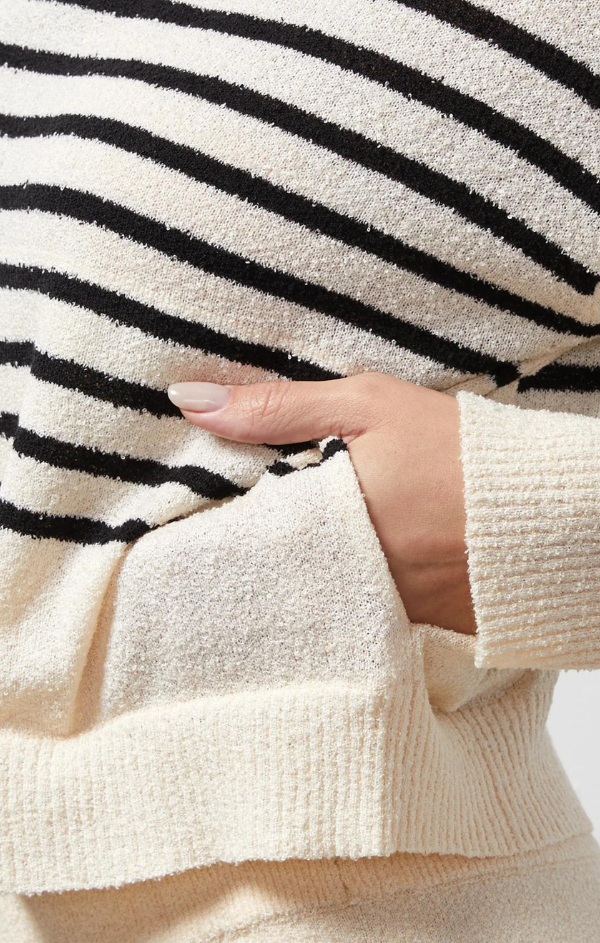 Boucle Knit Striped Sweater