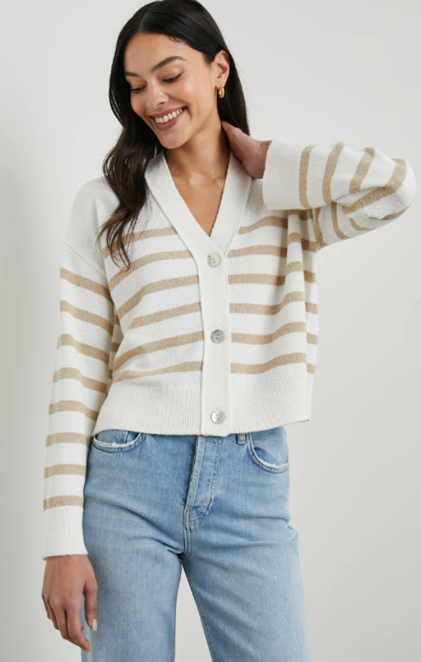 striped knit cardigan 