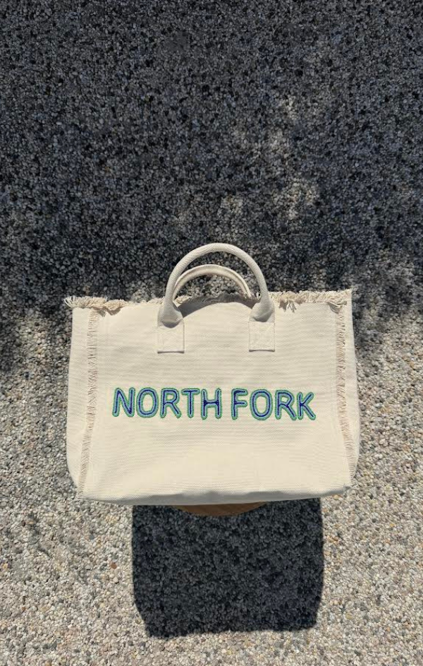 North Fork Beaded Letter Canvas Tote