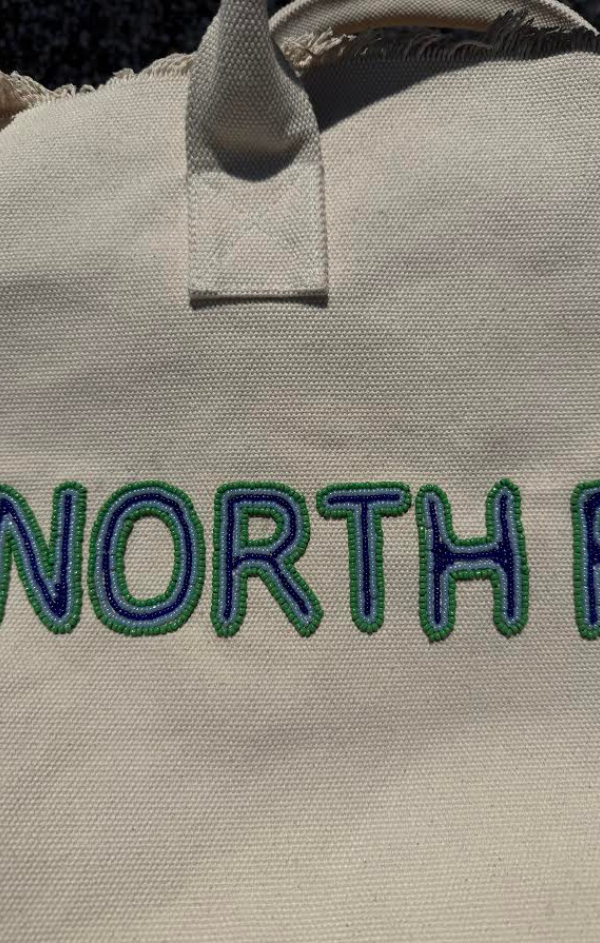 North Fork Beaded Letter Canvas Tote
