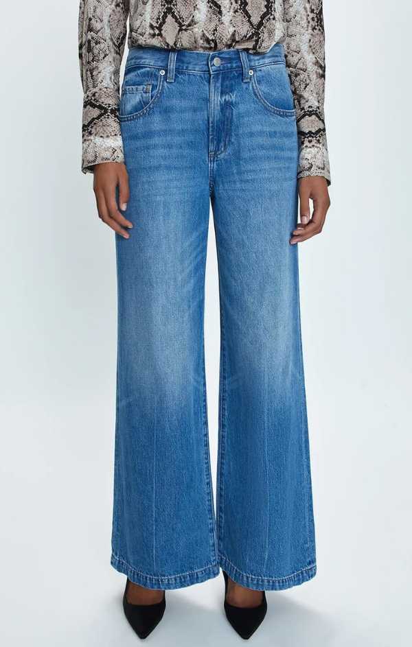 low slung denim jeans