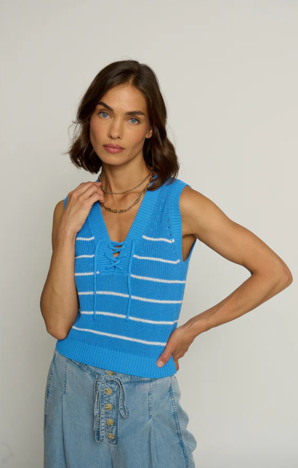 Lace Up Sleeveless Top