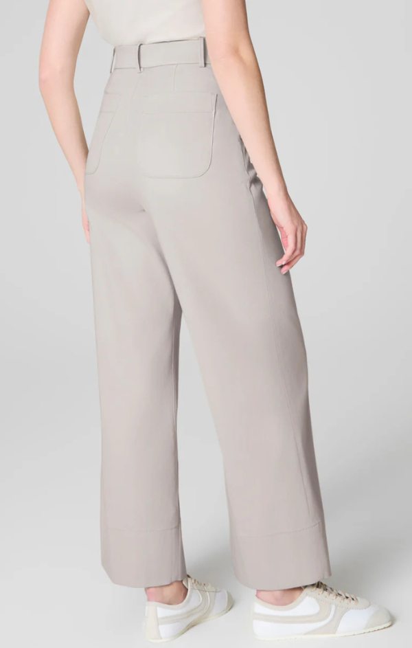 Stretch Twill Cropped Wide Leg Pant