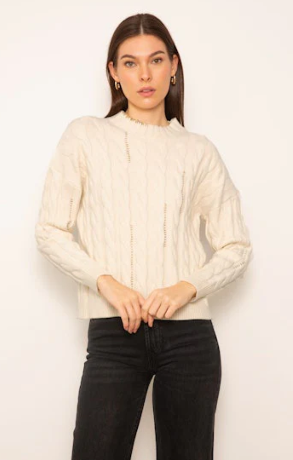 ivory knit mock neck sweater