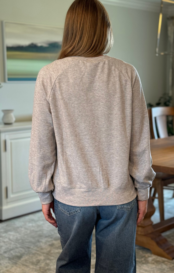 Pleat Sleeve Crewneck Sweatshirt