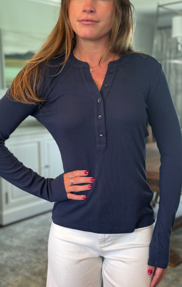 Long Sleeve Fitted Henley