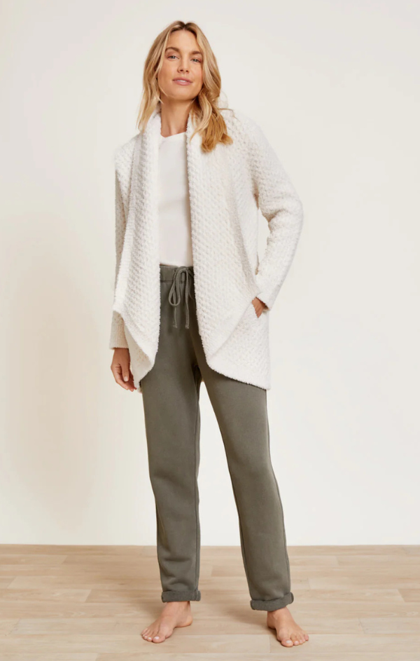 CozyChic Honeycomb Shawl Cardigan