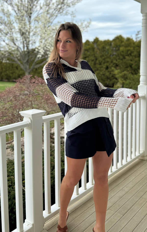 Bardot Open Weave Pullover