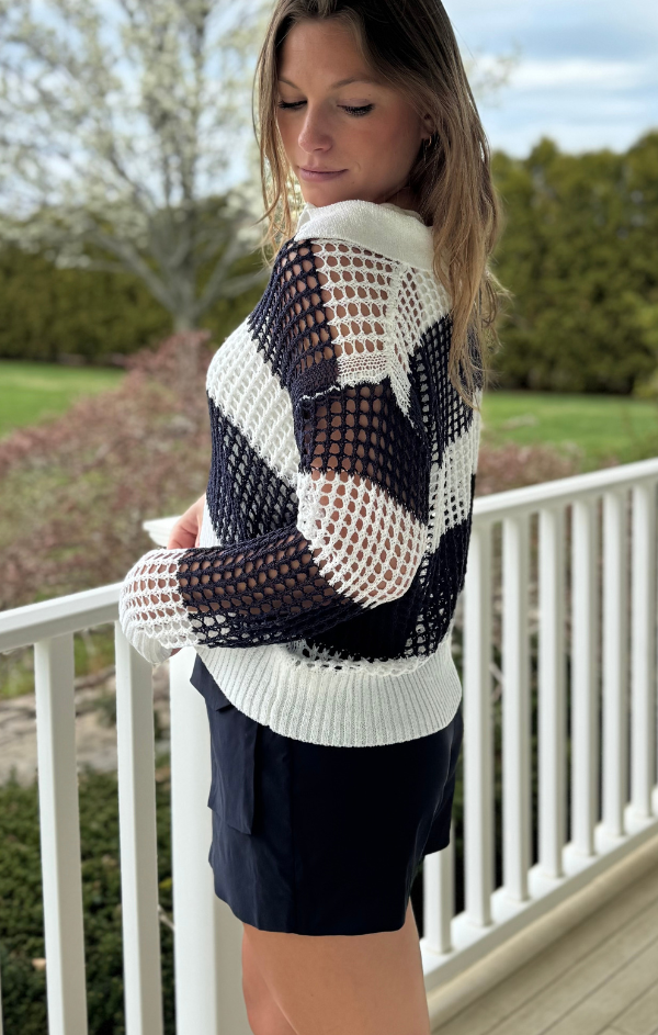 Bardot Open Weave Pullover