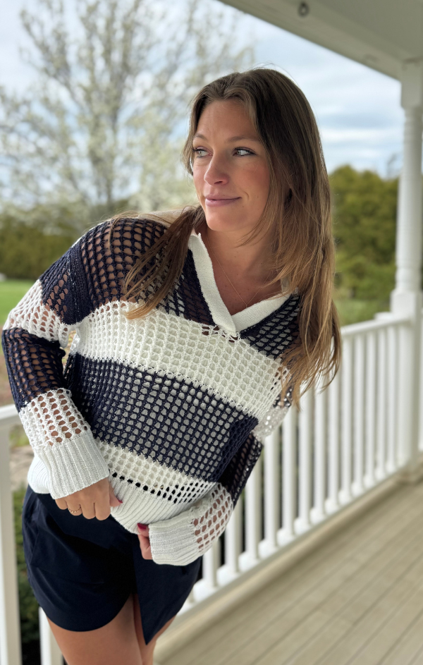 Bardot Open Weave Pullover