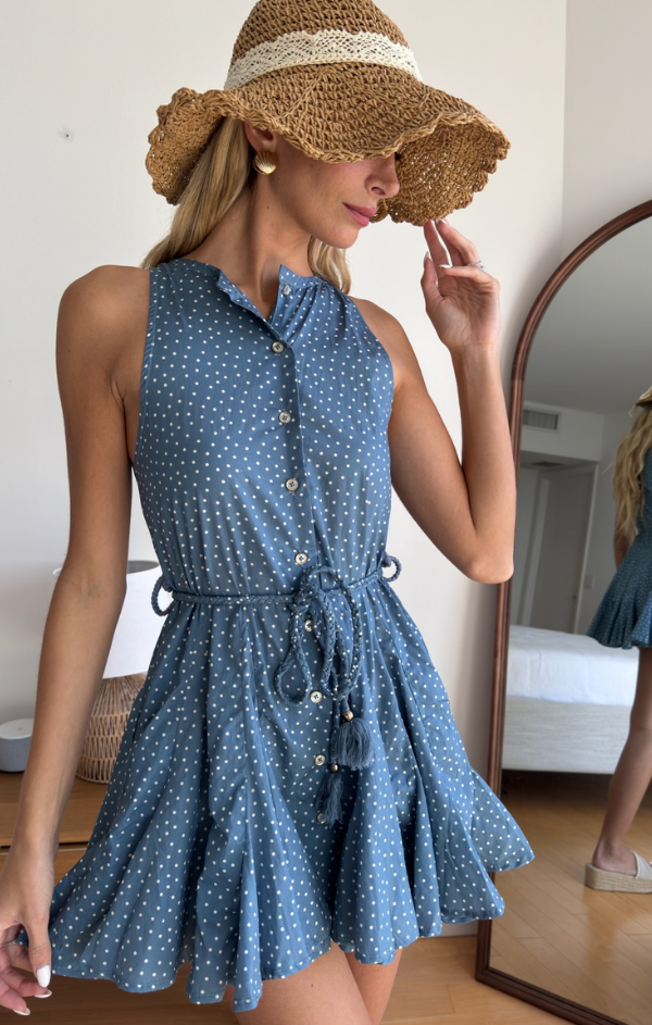 Fleur Polka Dot Mini Dress