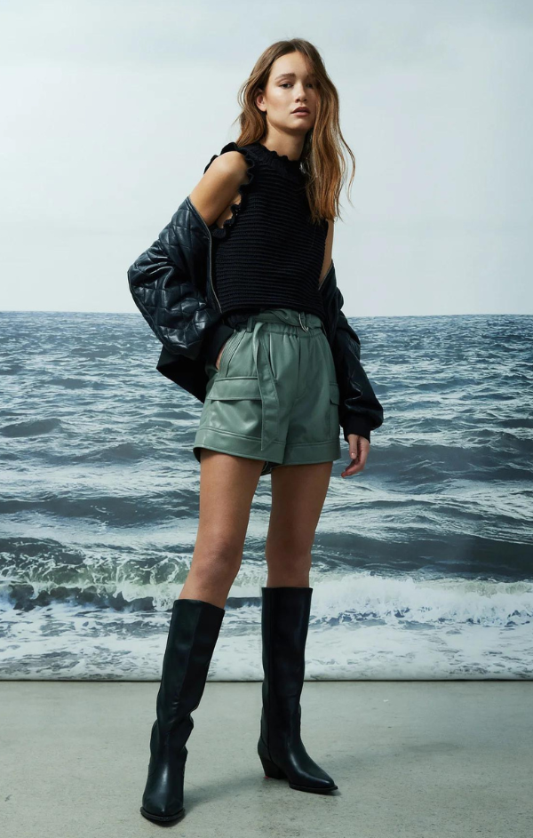 faux leather shorts