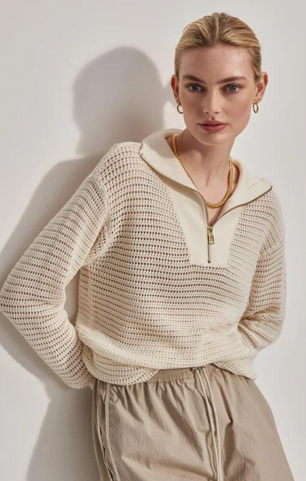 half zip knit pullover