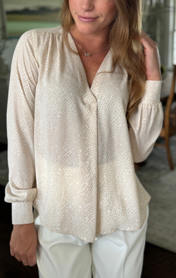 Driftwood V Neck Long Sleeve Blouse
