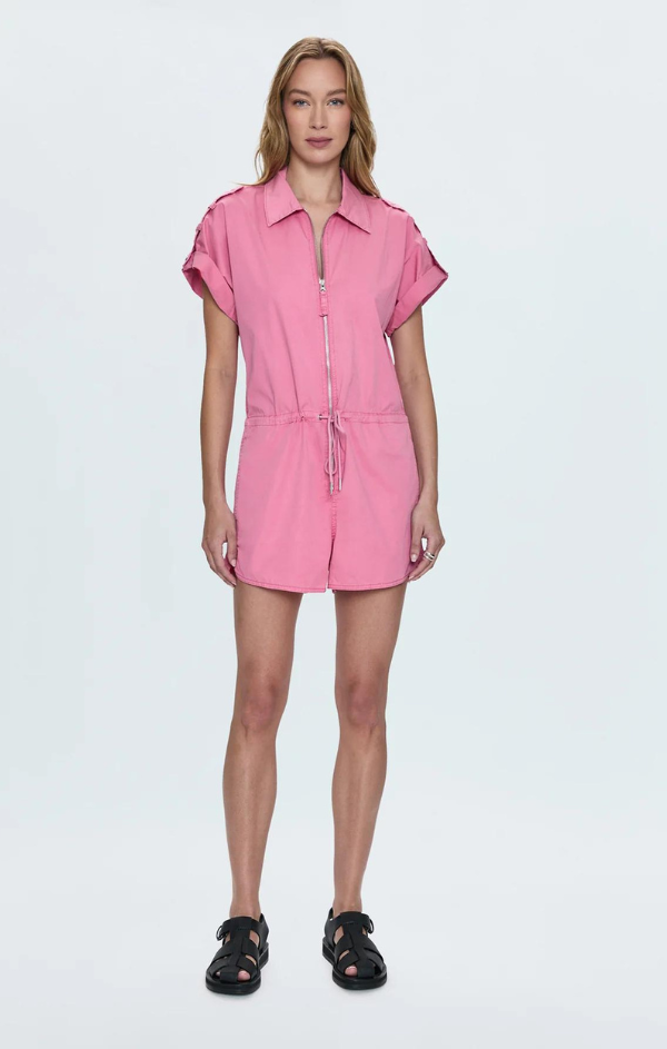 short sleeve pink romper