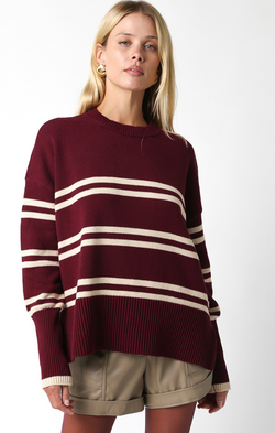 Wine Stripe Sweater