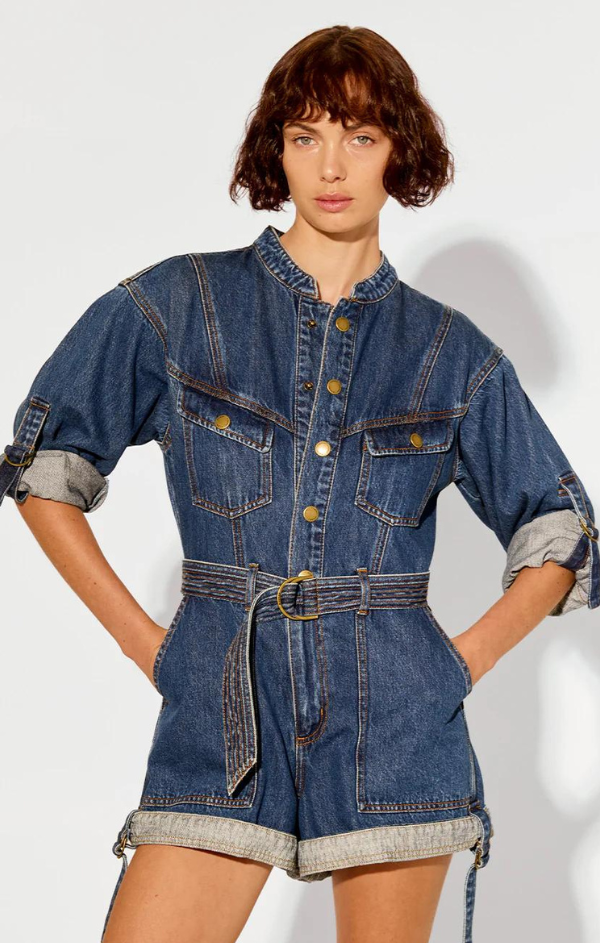 kivari denim one piece playsuit
