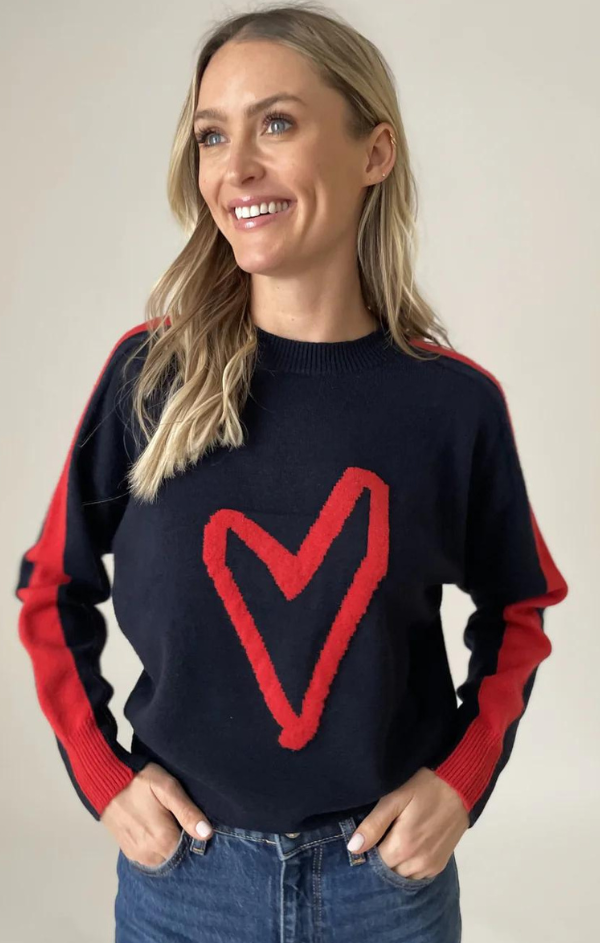 Lottie Striped Heart Sweater