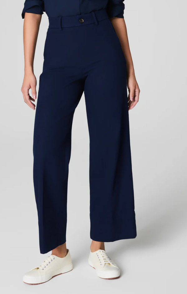 Stretch Twill Cropped Wide Leg Pant