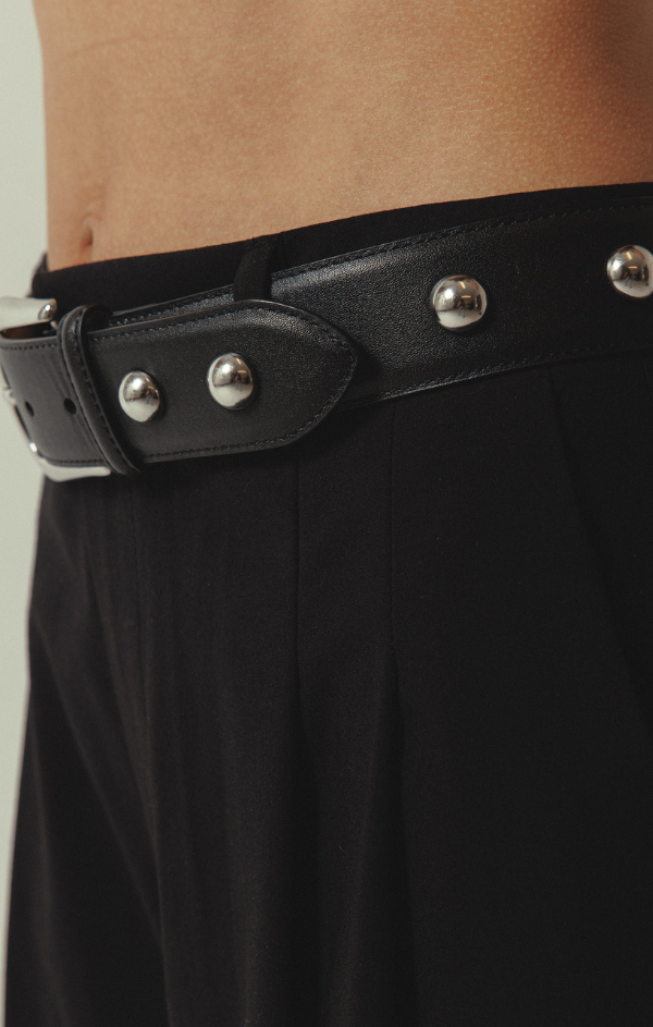 genuine leather studded belt
