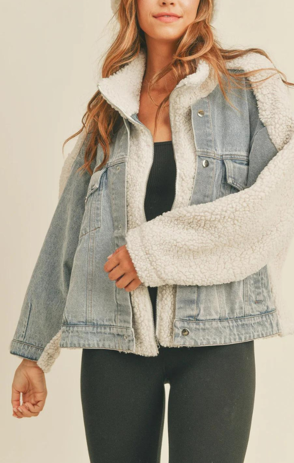 Fleece Denim Jacket