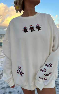 Gingerbread Embroidered Sweatshirt