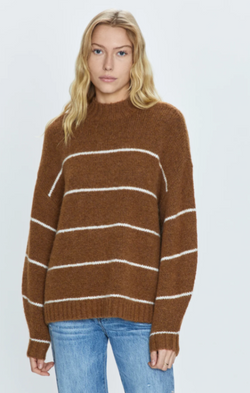 striped knit pullover for fall