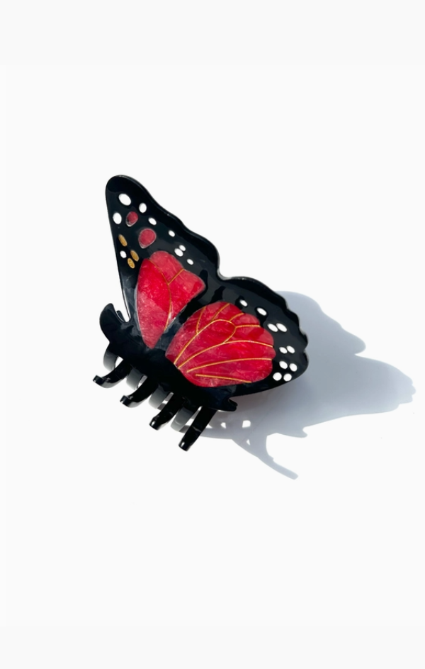 Hand Painted Monarch Hair Clip