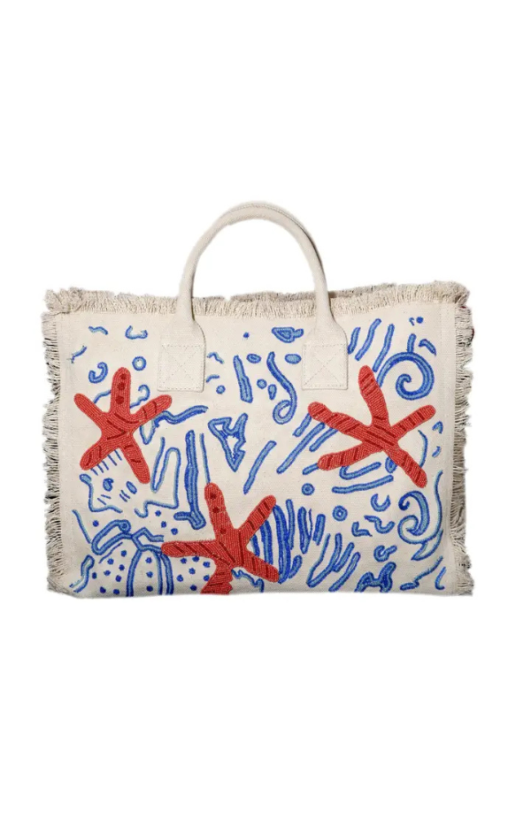 Deep Sea Beaded Canvas Bag