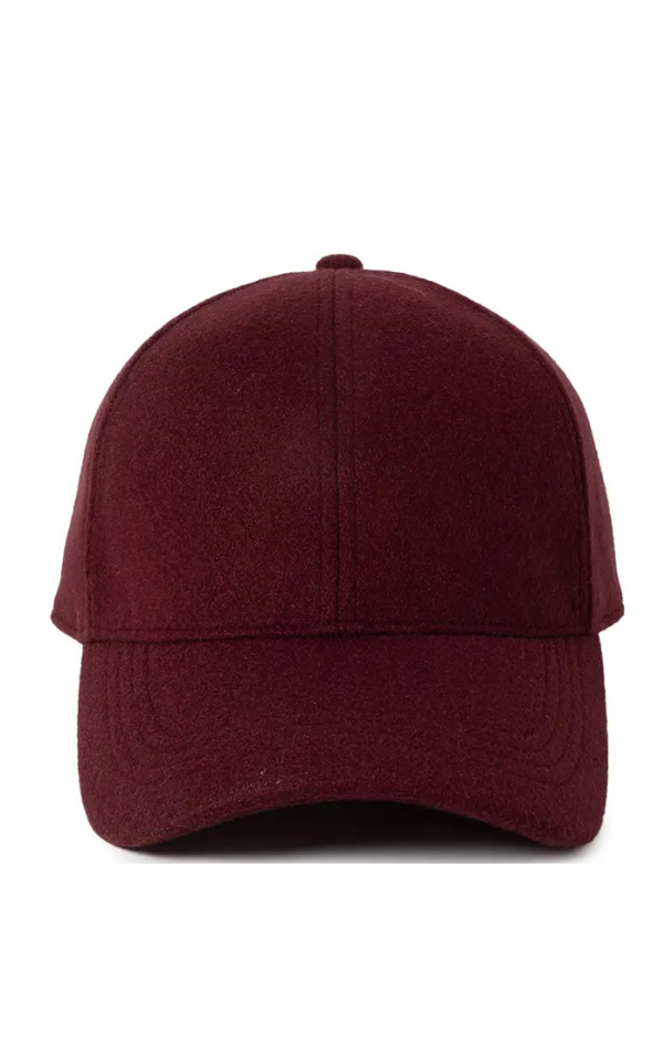 Solid Faux Wool Baseball Cap