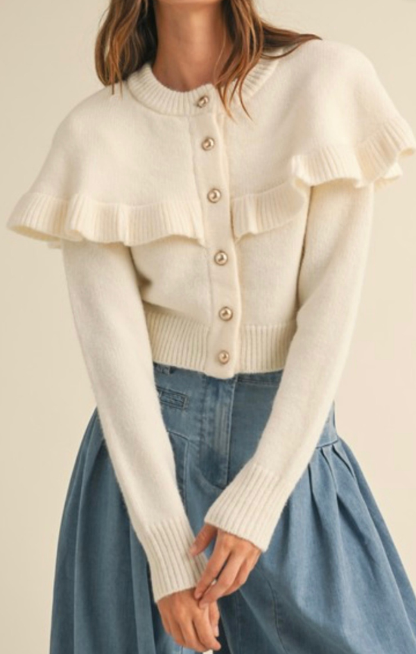 Ruffle Cape Cardigan