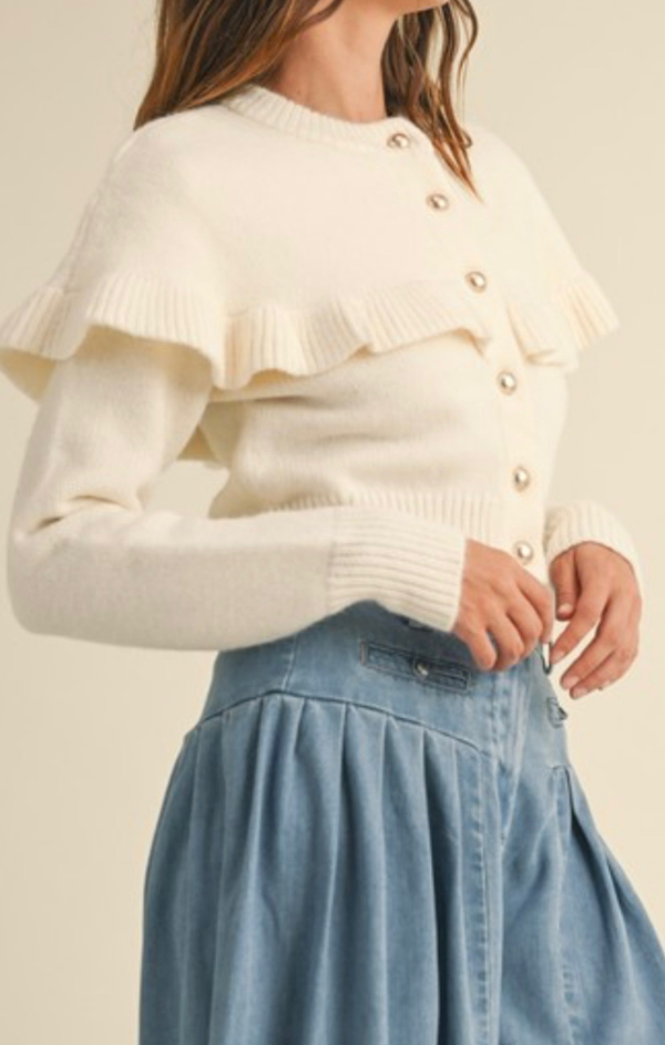 Ruffle Cape Cardigan