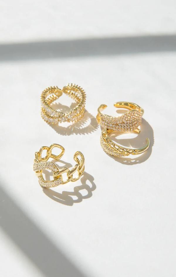 Adjustable Curb Chain Ring with Pave