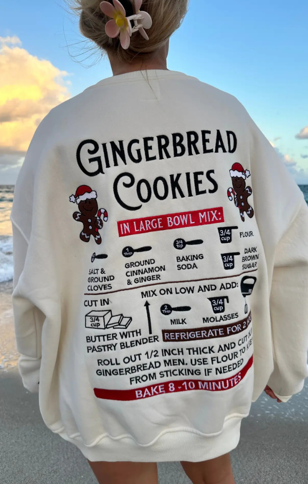 Gingerbread Embroidered Sweatshirt