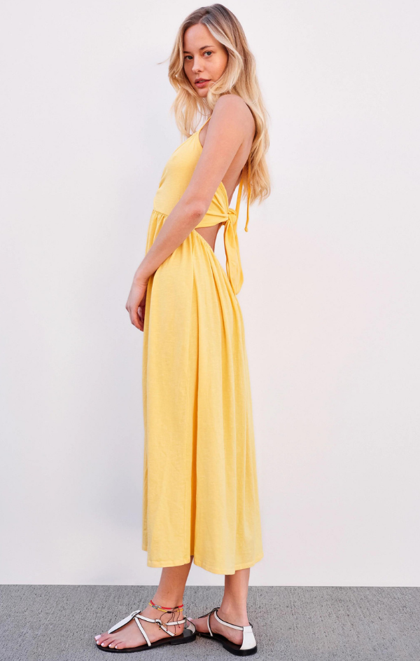 sundry yellow midi dress for summer