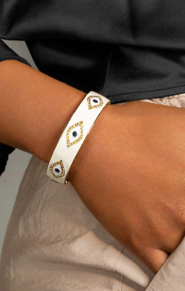 Evil Eye Enamel Bangle
