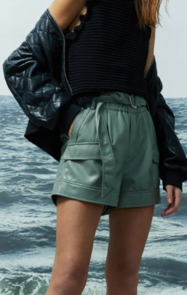 vegan leather shorts