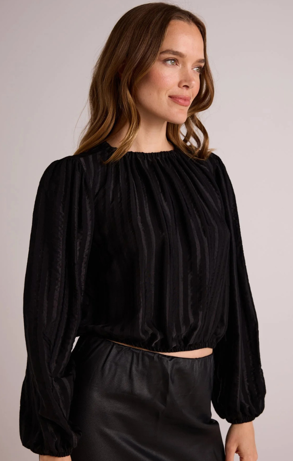 Elastic Shirred Top in Black