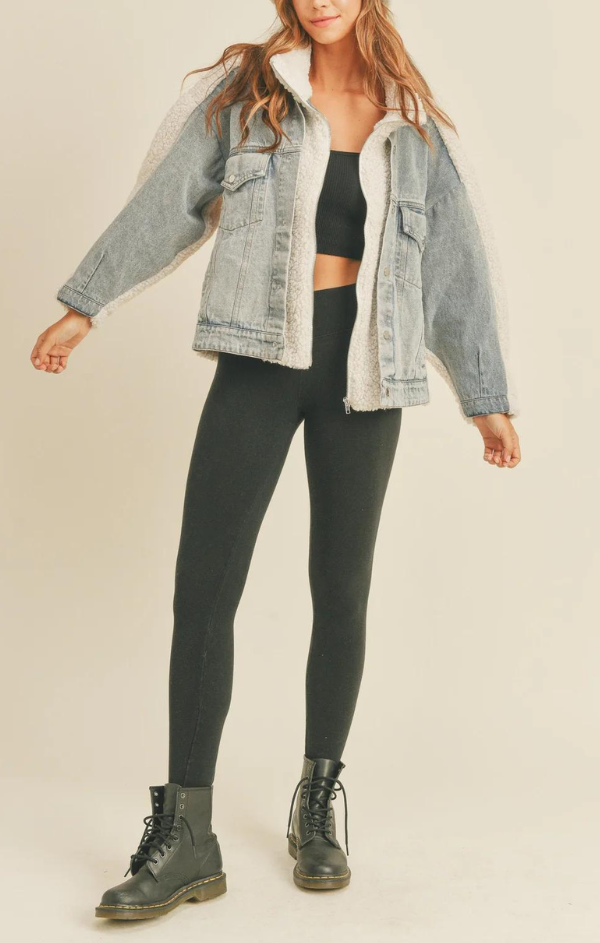 Fleece Denim Jacket