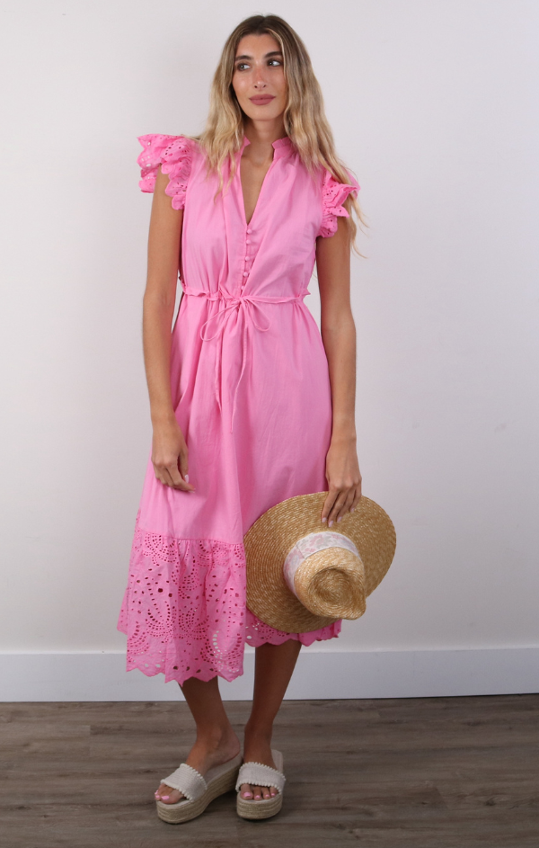 pink midi dress