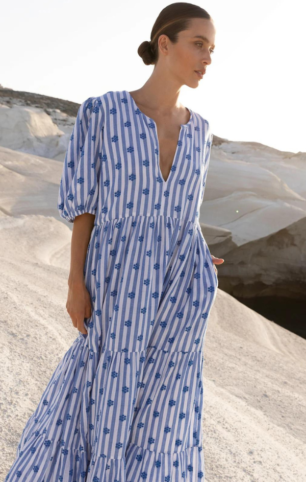 v neck maxi dress