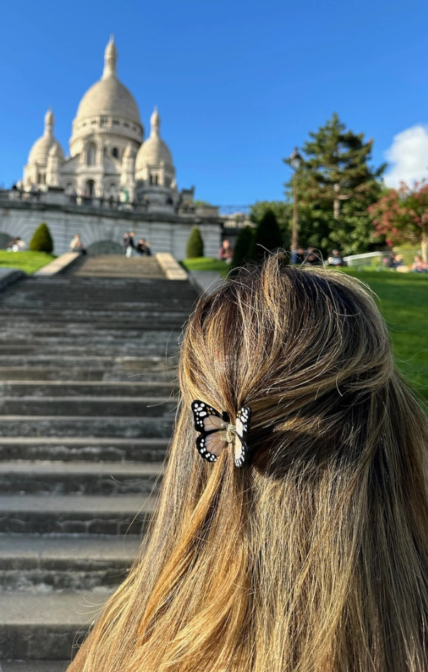 Hand Painted Mini Monarch Hair Clip