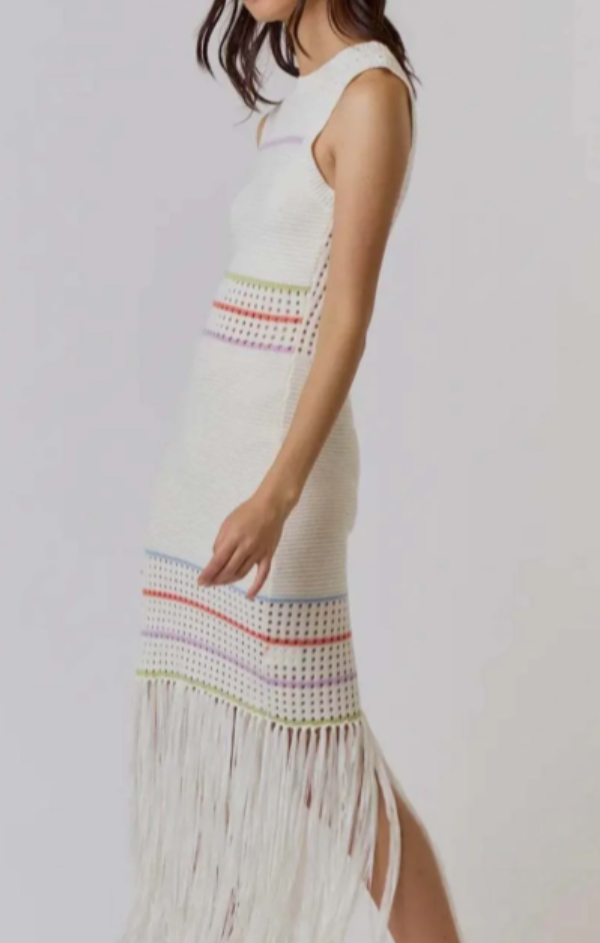 Fringe Knit Maxi Dress