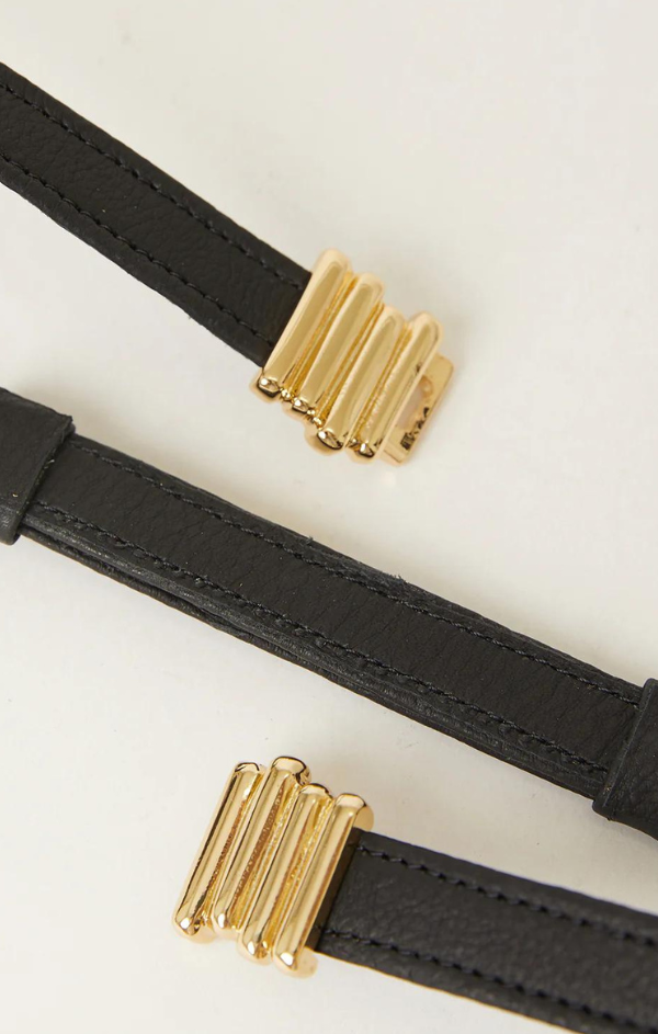 Diem Belt in Black Gold