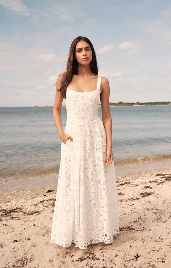 Maryl Eyelet Midi Dress